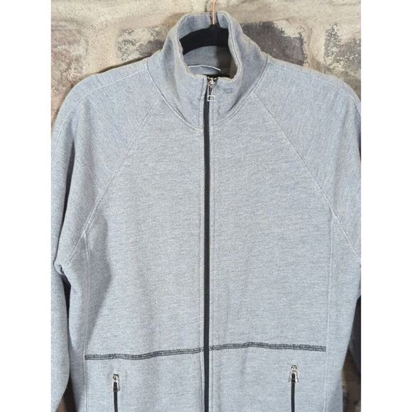 Spa By Chico's Sweatshirt Woman's Small Gray Full Zip Raw Hem Athletic - Picture 3 of 12